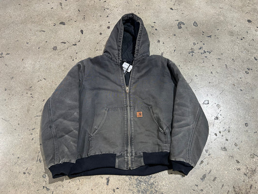 Carhartt Hooded Work Jacket - Black Size XXL