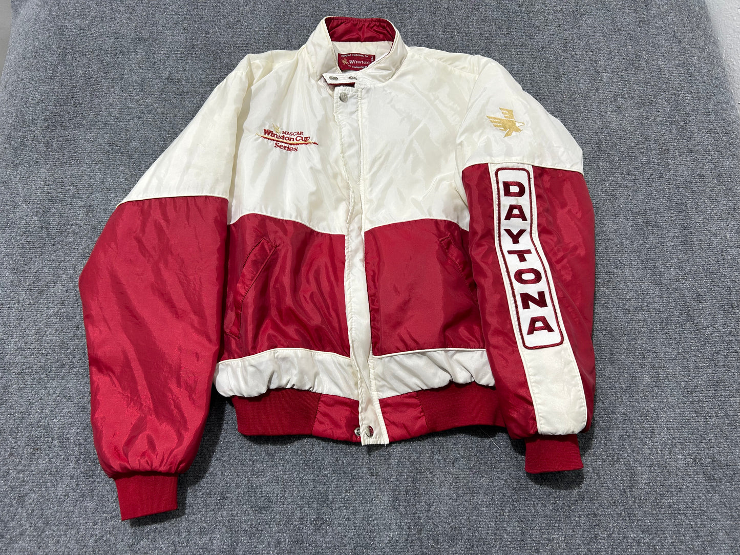 Winston Cup Series Nascar Nylon Jacket - White/Red Size Medium