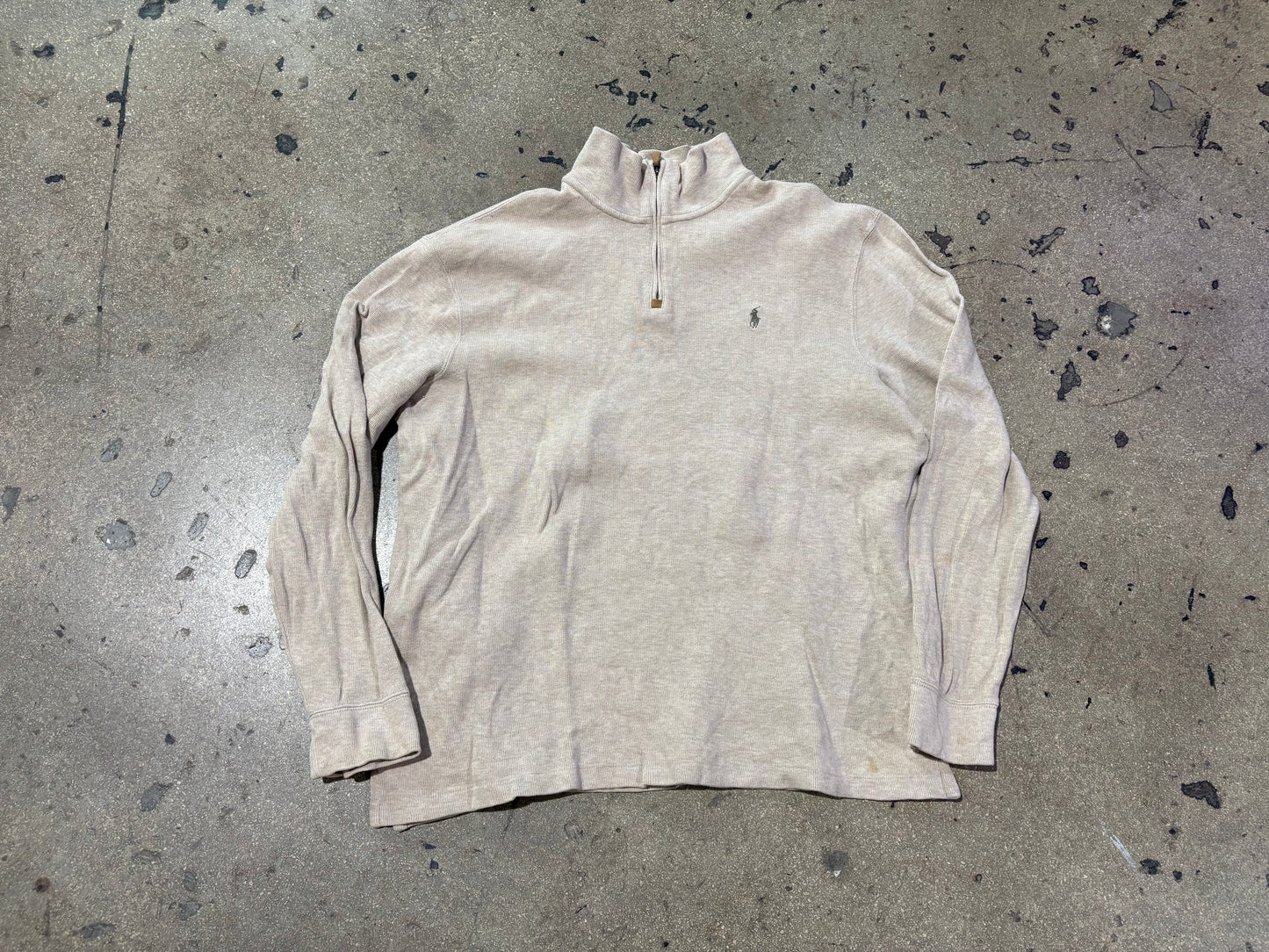 Polo Ralph Lauren Turtle Neck Zip Up Sweater - Cream Size XXL
