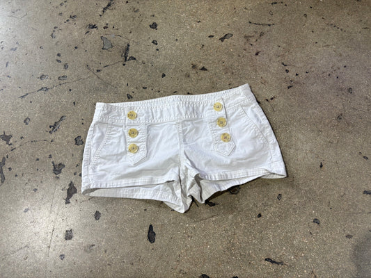 Express Big Button Micro Shorts - White Size 6
