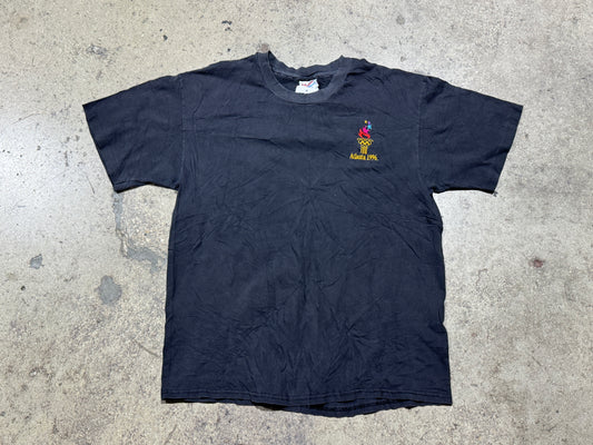 1996 Atlanta Olympics Tee - Faded Black Size Large