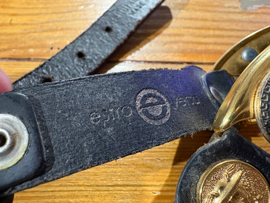 Estro Versa Greek God Belt - Black/Gold