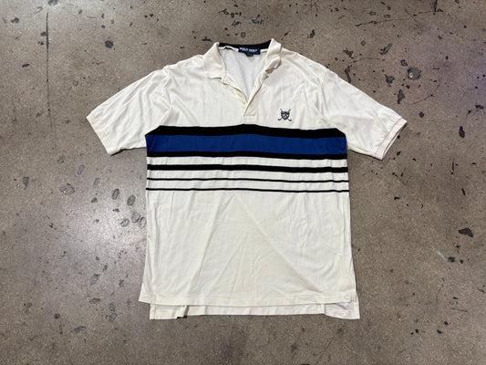 Polo Golf Striped Shirt - White / Blue Size XL