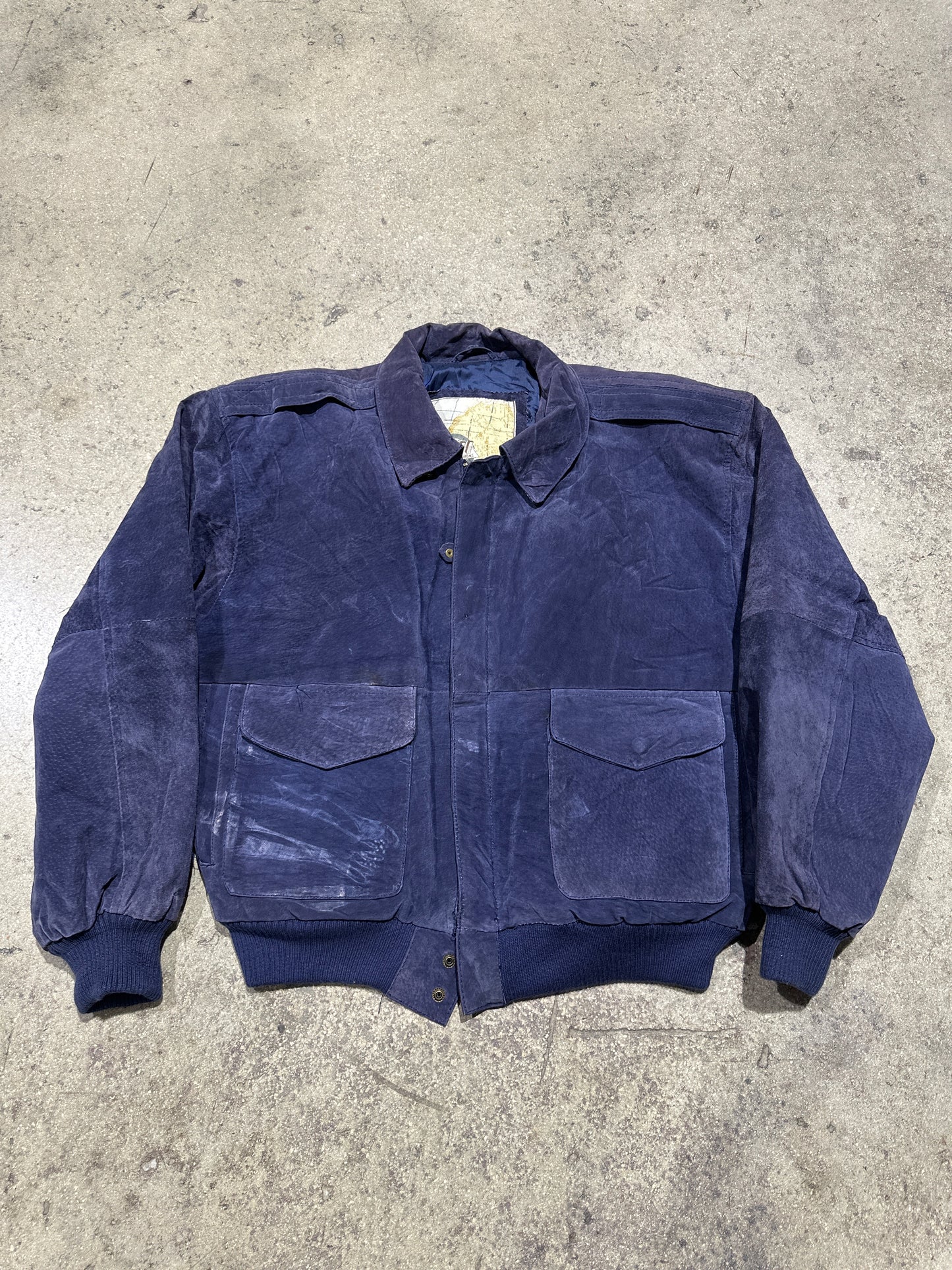 Suede Jacket - Navy Size Small