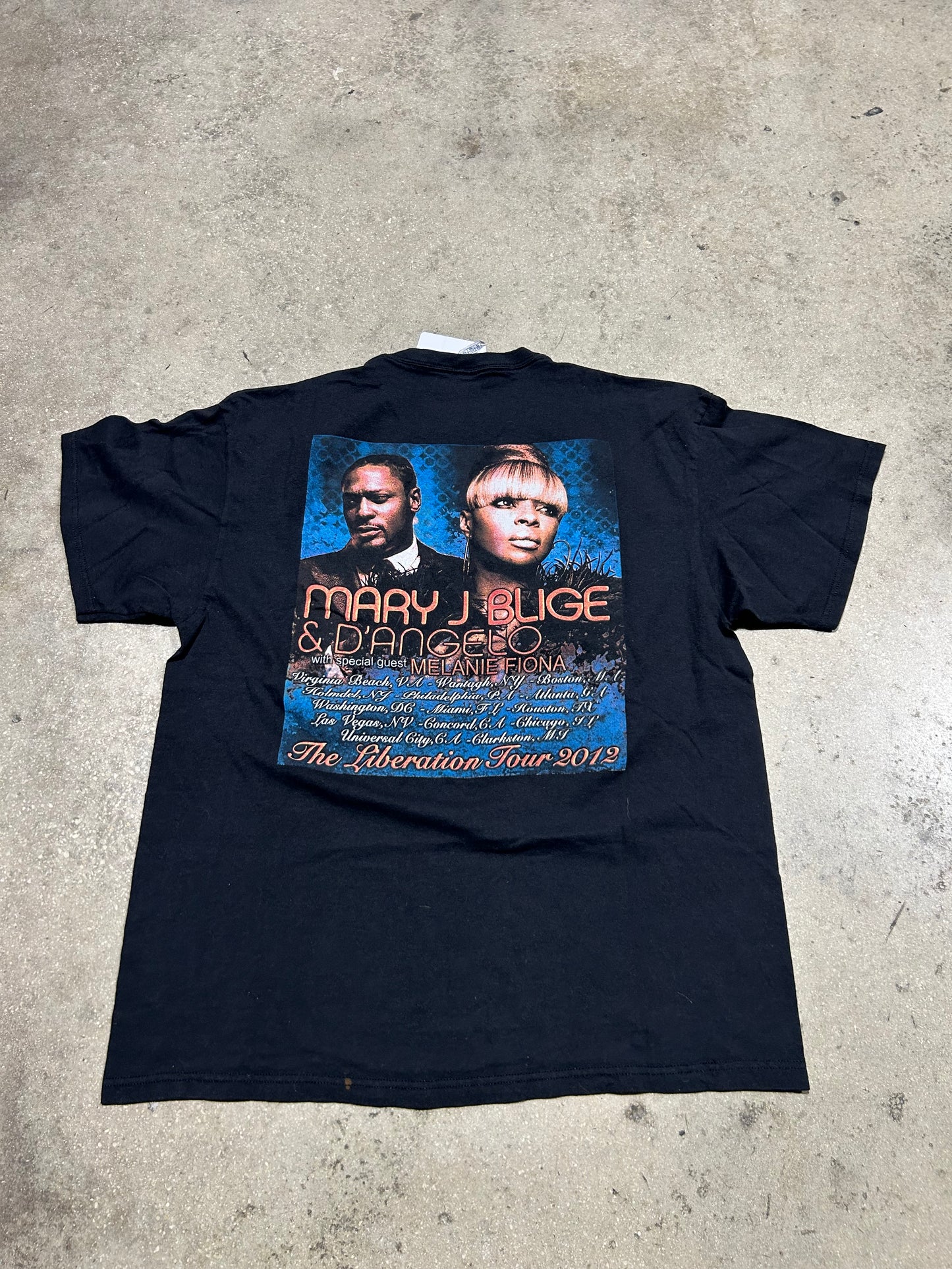 2012 Mary J Blige & D'Anglo Tee - Black Size XL