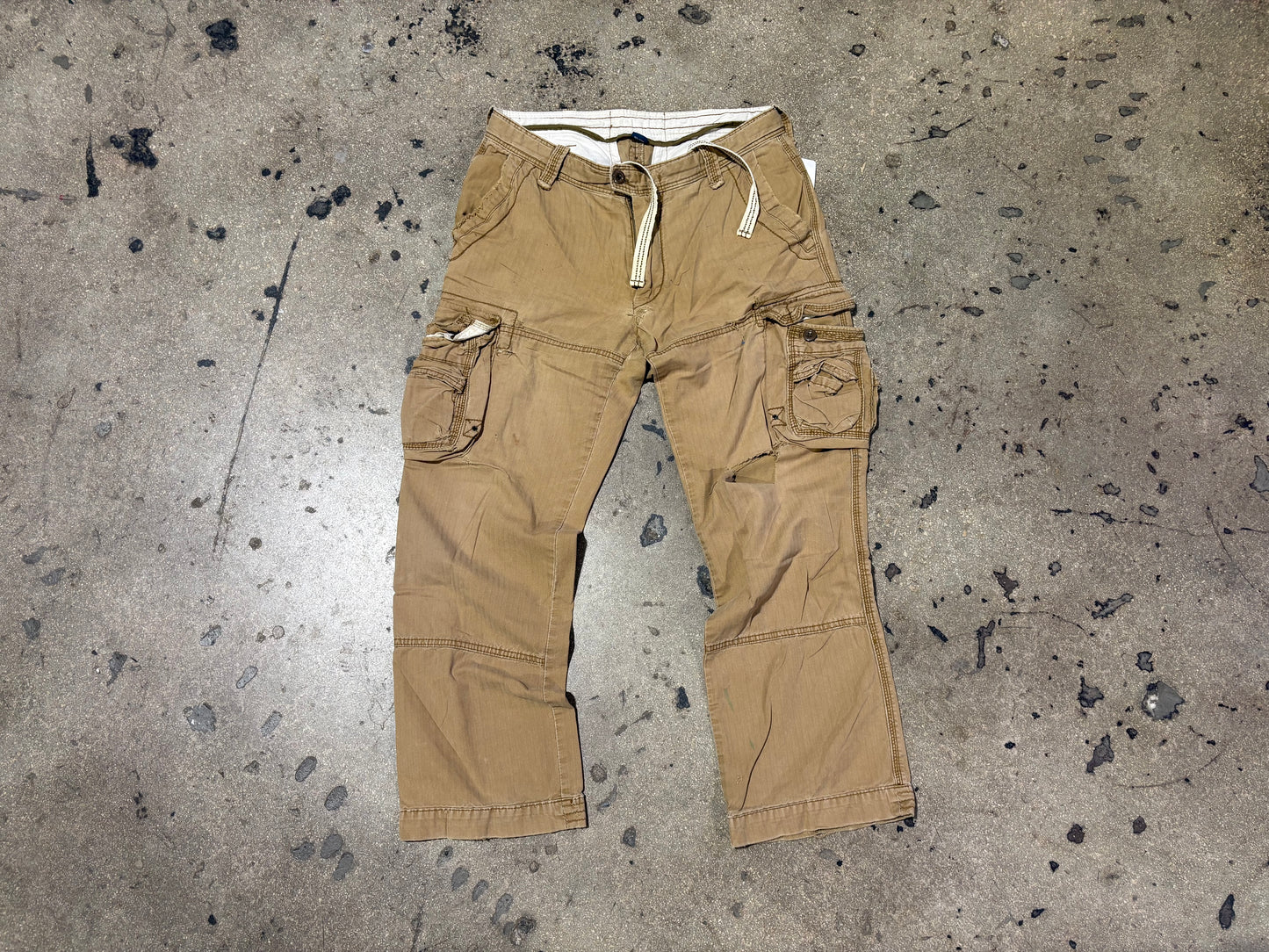 Polo Ralph Lauren Distressed Cargo Pants - Khaki Size 34x29