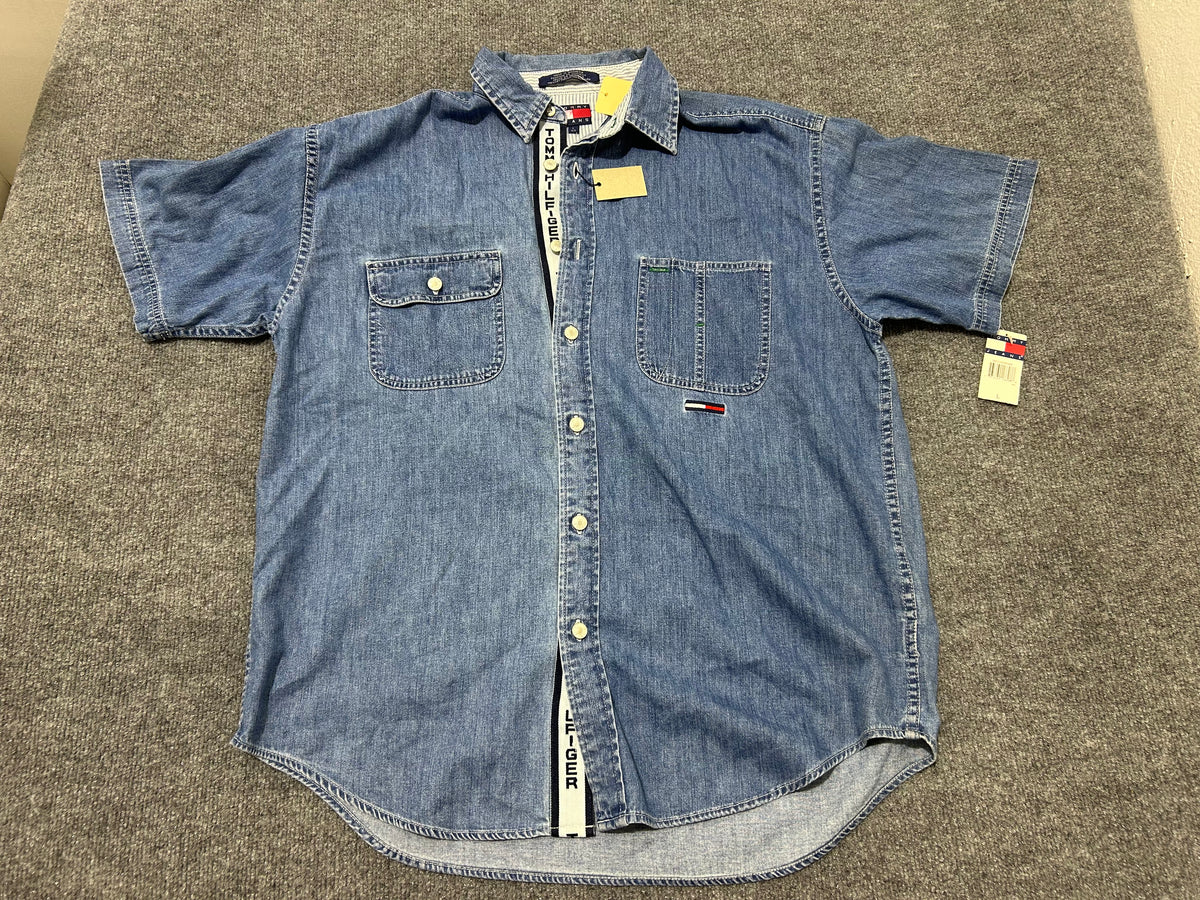 Tommy Jeans Button jean Shirt - Blue Size Large