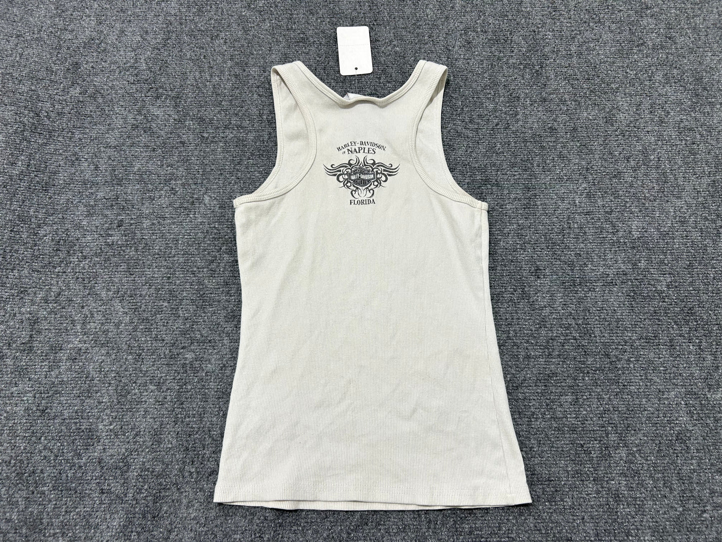 WMNS Harley Davidson Rhinestone Tank Top - White Size Small