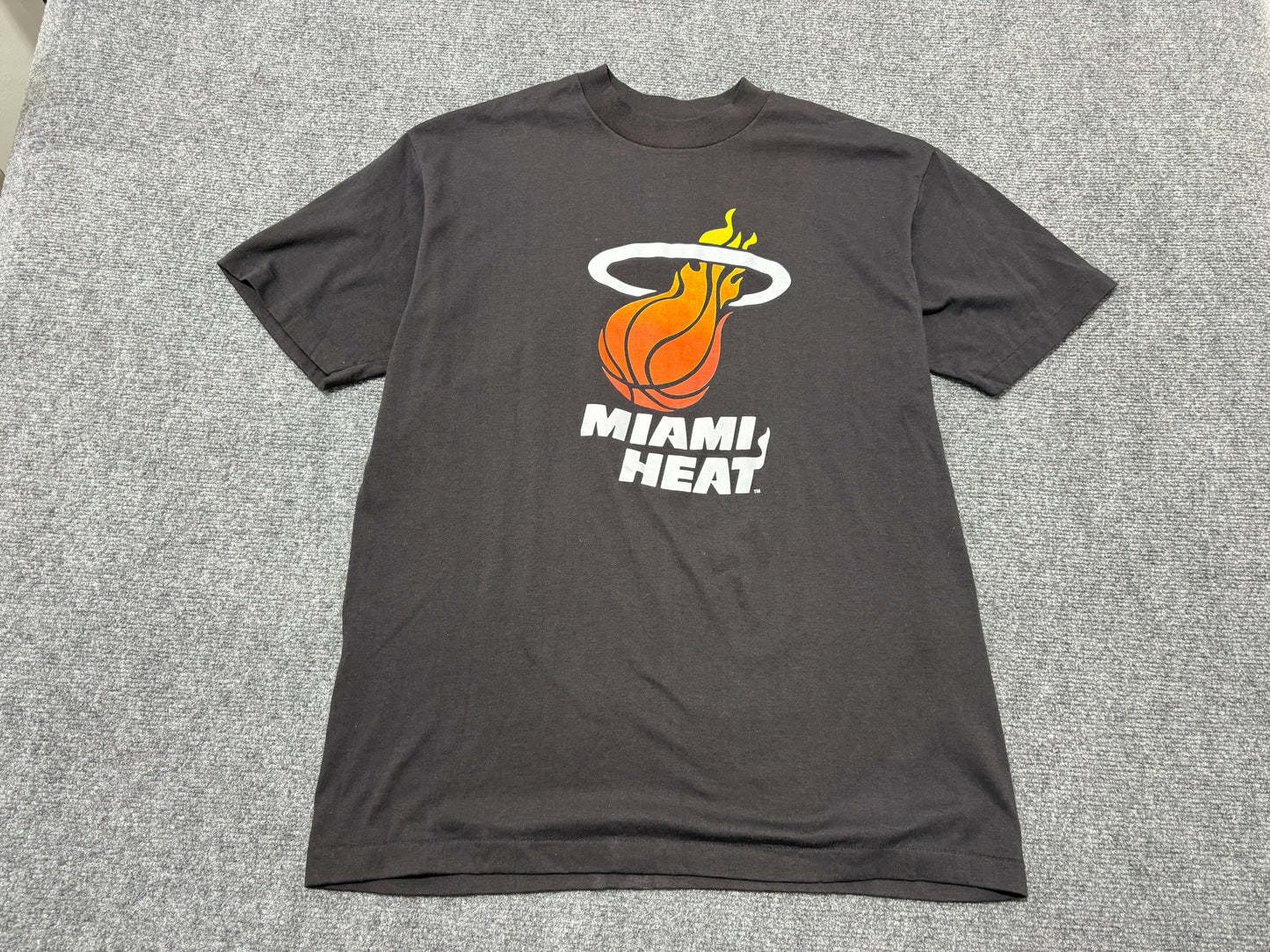 90s Miami Heat Logo Tee - Black Size XL