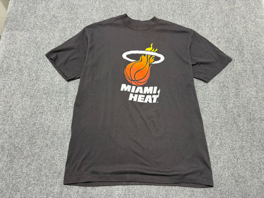 90s Miami Heat Logo Tee - Black Size XL