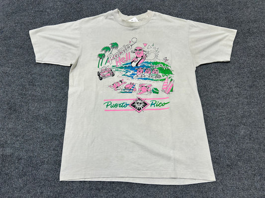 Puerto Rico Raising Hell Tee - White Size XL