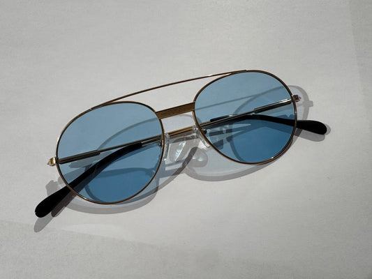 Carrera Round Frame Glasses - Gold/ Blue