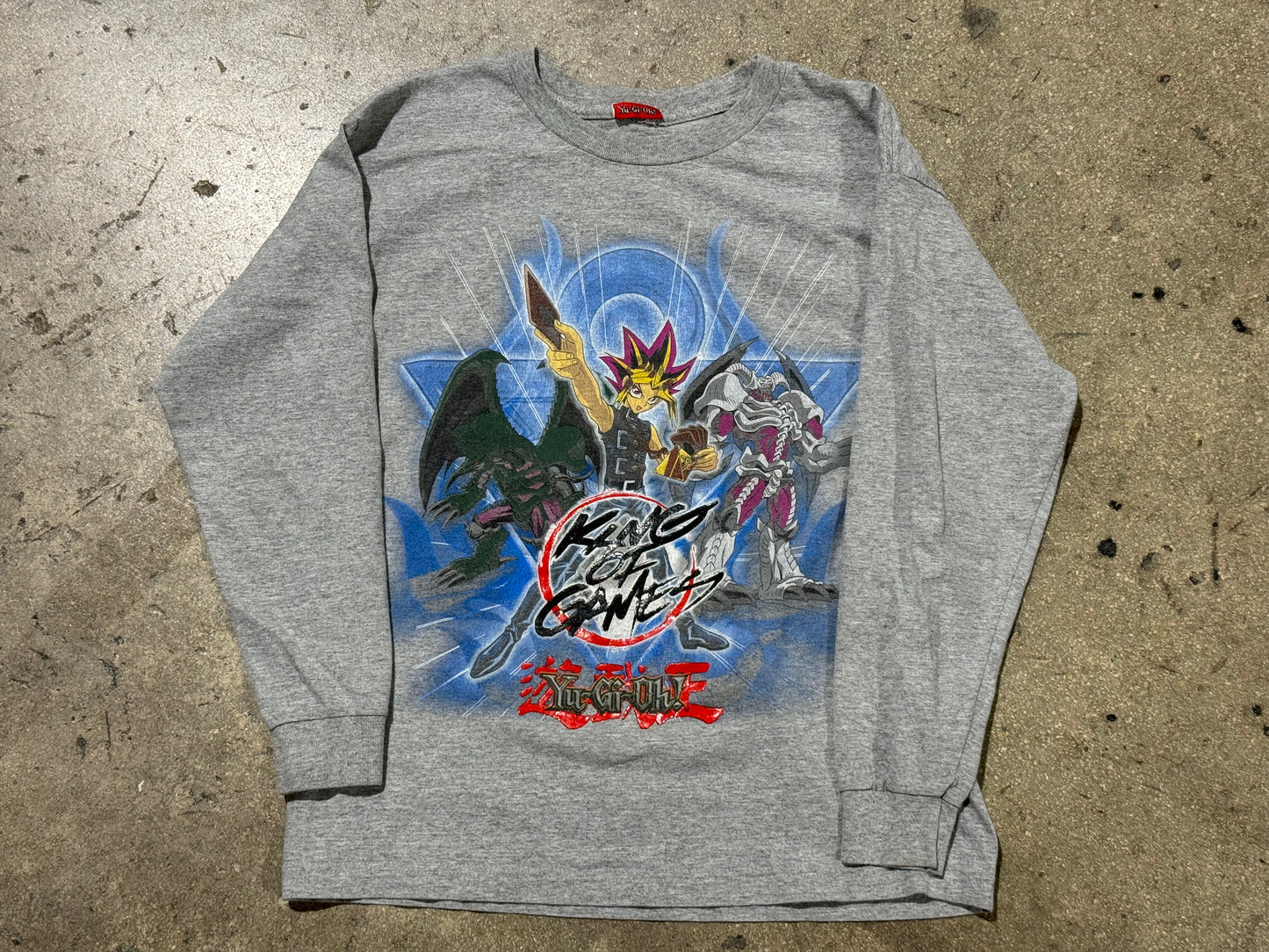 Yu Gi Oh King Of Games Longsleeve Tee - Grey Size Small