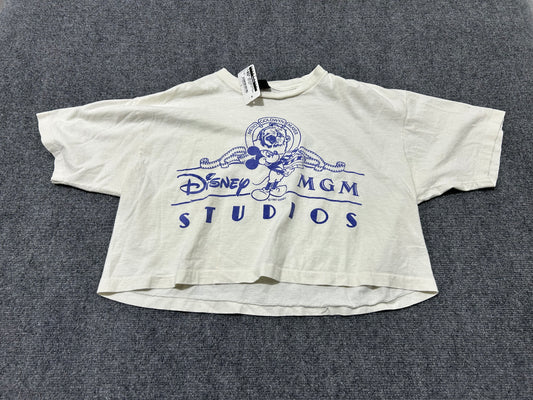 1987 Cropped Disney MGM Studios Tee - White Size Large