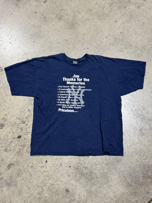 New York Yankees Joe Torre Commemorative Tee - Navy Size XXL