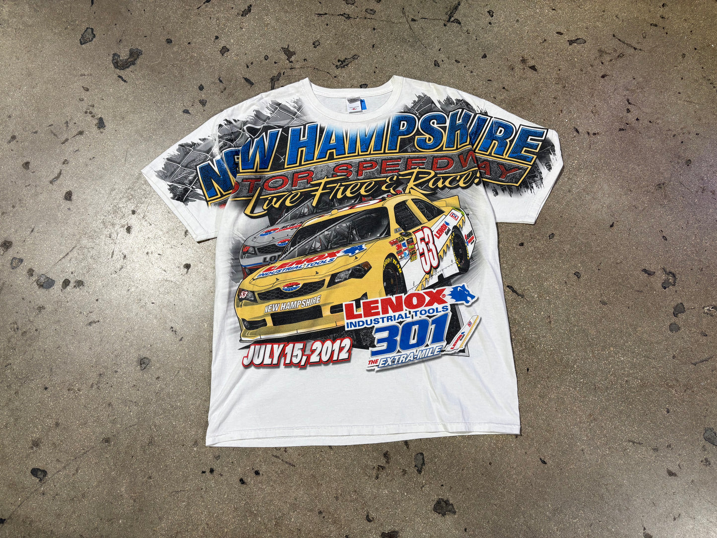 2012 Nascar Lenox Tools AOP Racing Tee - White Size XL