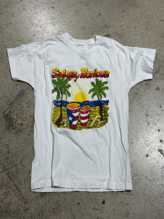 Salsa Boricua Tee - White Size Large
