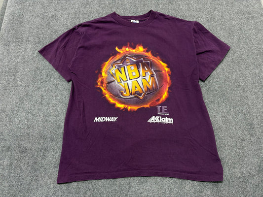 NBA Jam Fire Logo Tee - Purple Size Large
