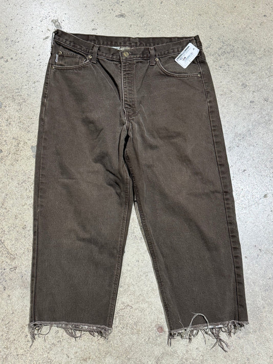 Carhartt Cropped Denim Jeans - Brown Size 38x23