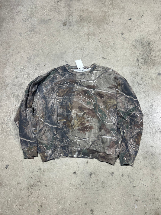 Real Tree Camo Crewneck - Brown Size XL