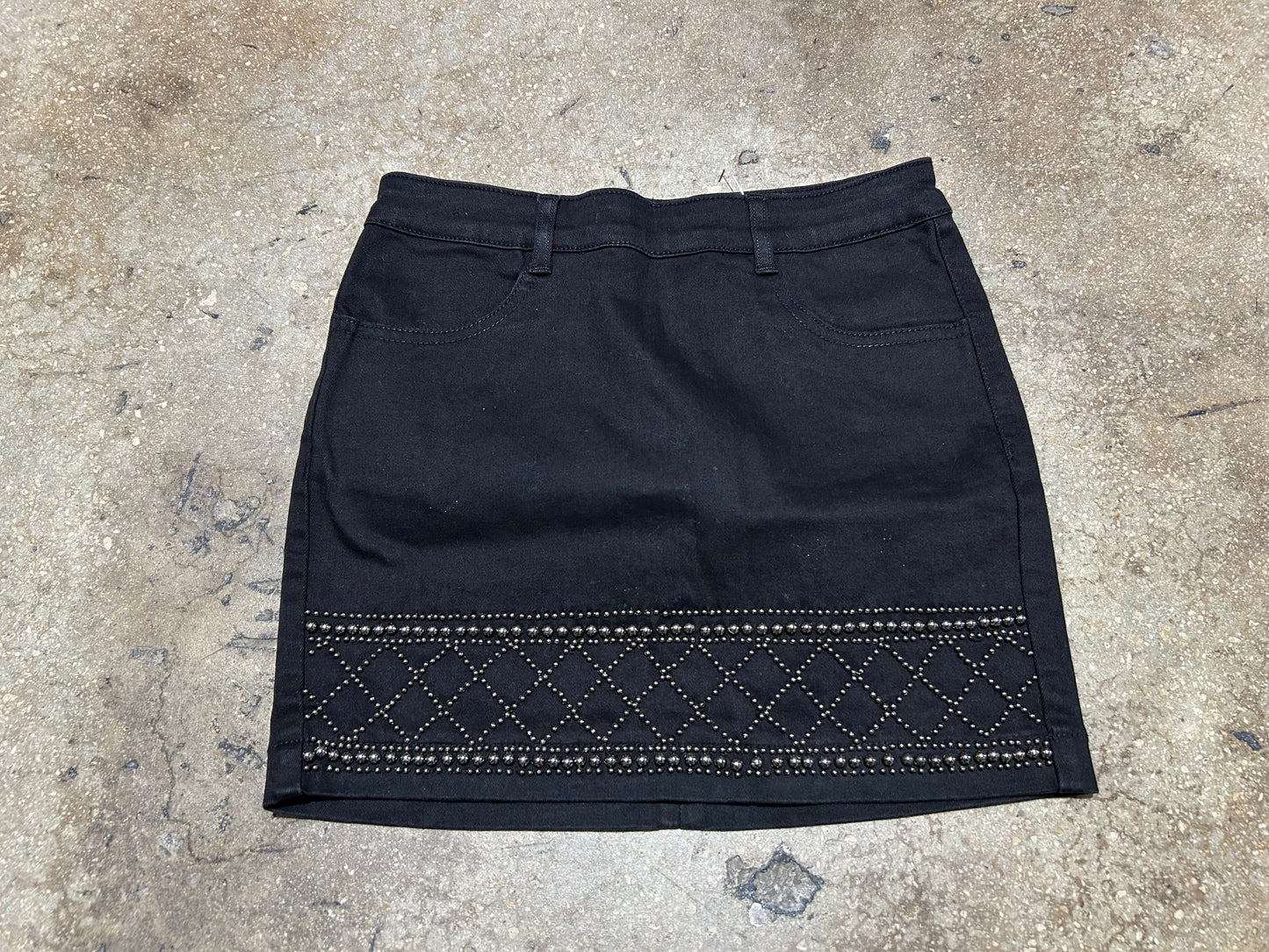 BS2B Studded Denim Skirt - Black Size Small