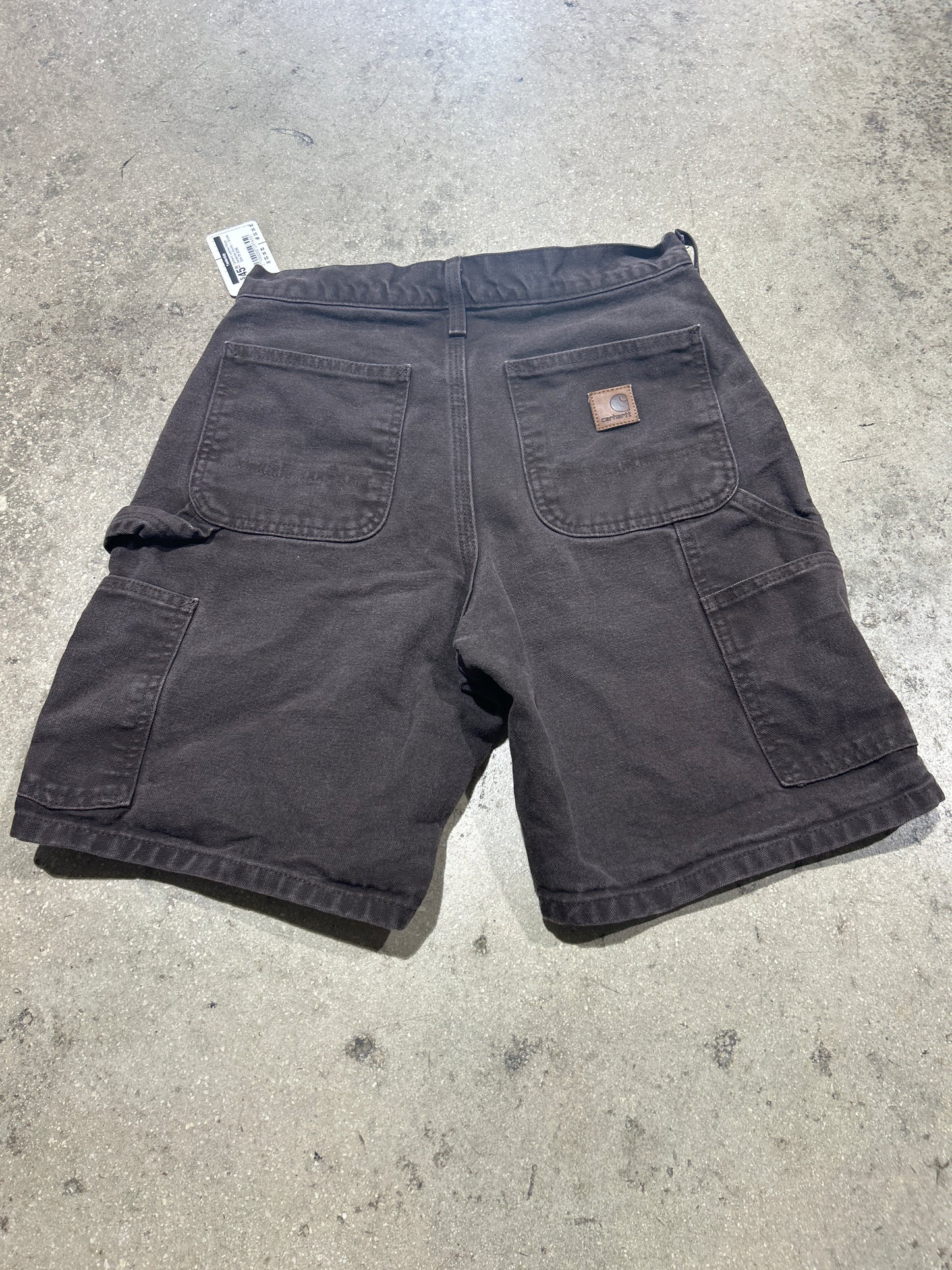 Carhartt Leather Patch Carpenter Shorts - Brown Size 28 (CON)