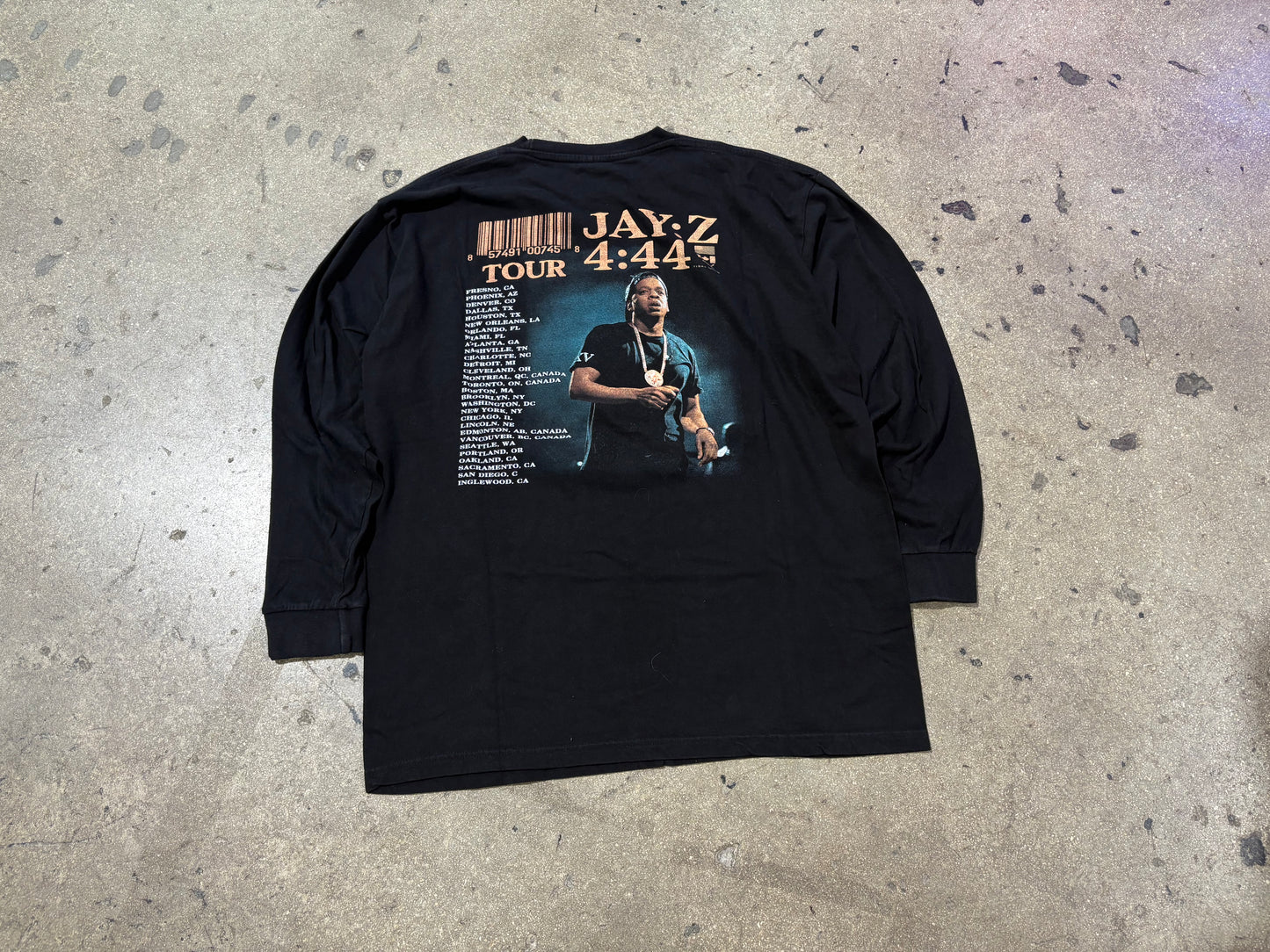 Jay Z 4:44 TOUr Long Sleeve Tee - Black Size XXL