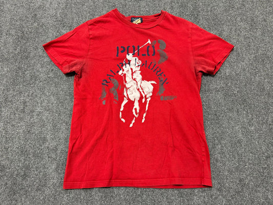 Ralph Lauren Graffiti Print Tee - Red Size Medium