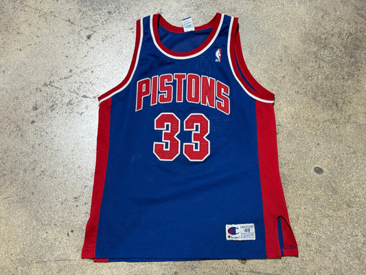 Champion Authentic  Detroit Pistons Hill #33 Jersey Size 48/XL