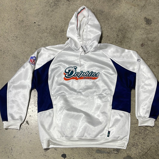 Reebok Miami Dolphins Logo Hoodie - White Size Large