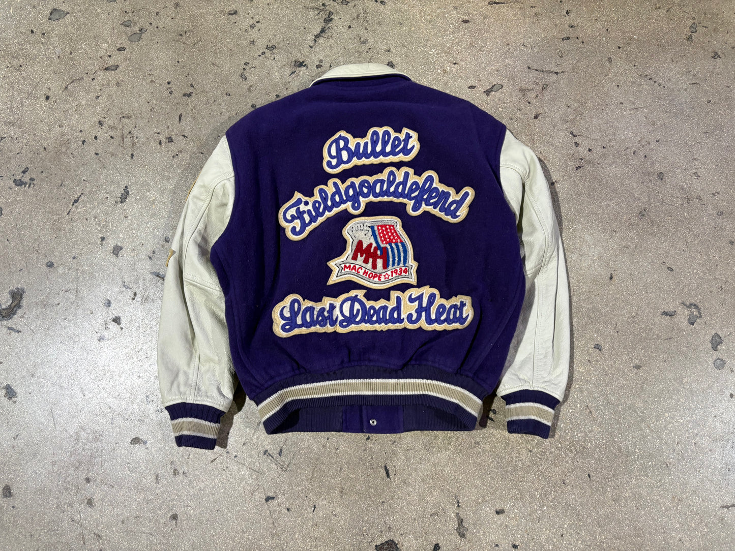 Mac Hope Varsity Jacket - Purple/Khaki Size Medium