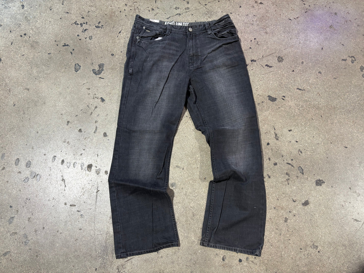 Ecko Unlimited Embroidered Pocket Denim Jeans- Grey Size 40