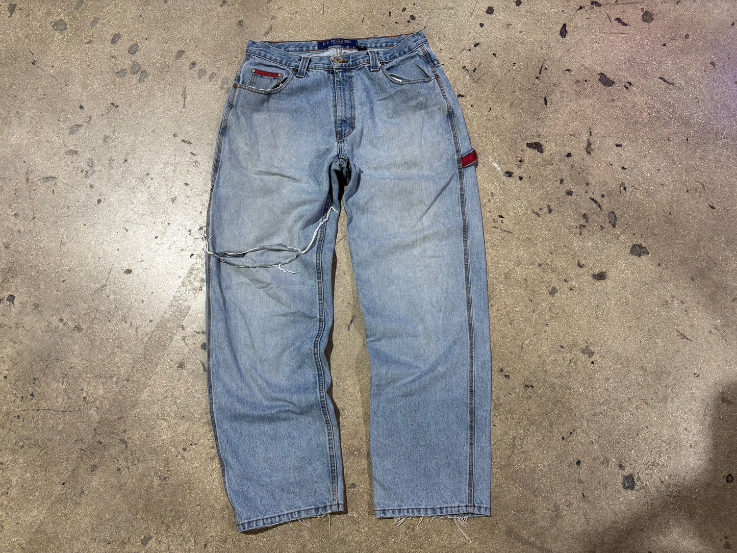 USPA Distressed Carpenter Jeans - Light Wash Size 34 x 34