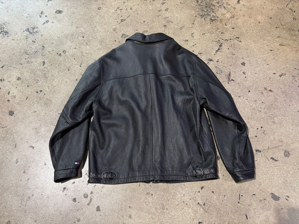 Tommy Hilfiger Leather Jacket - Black Size XXL