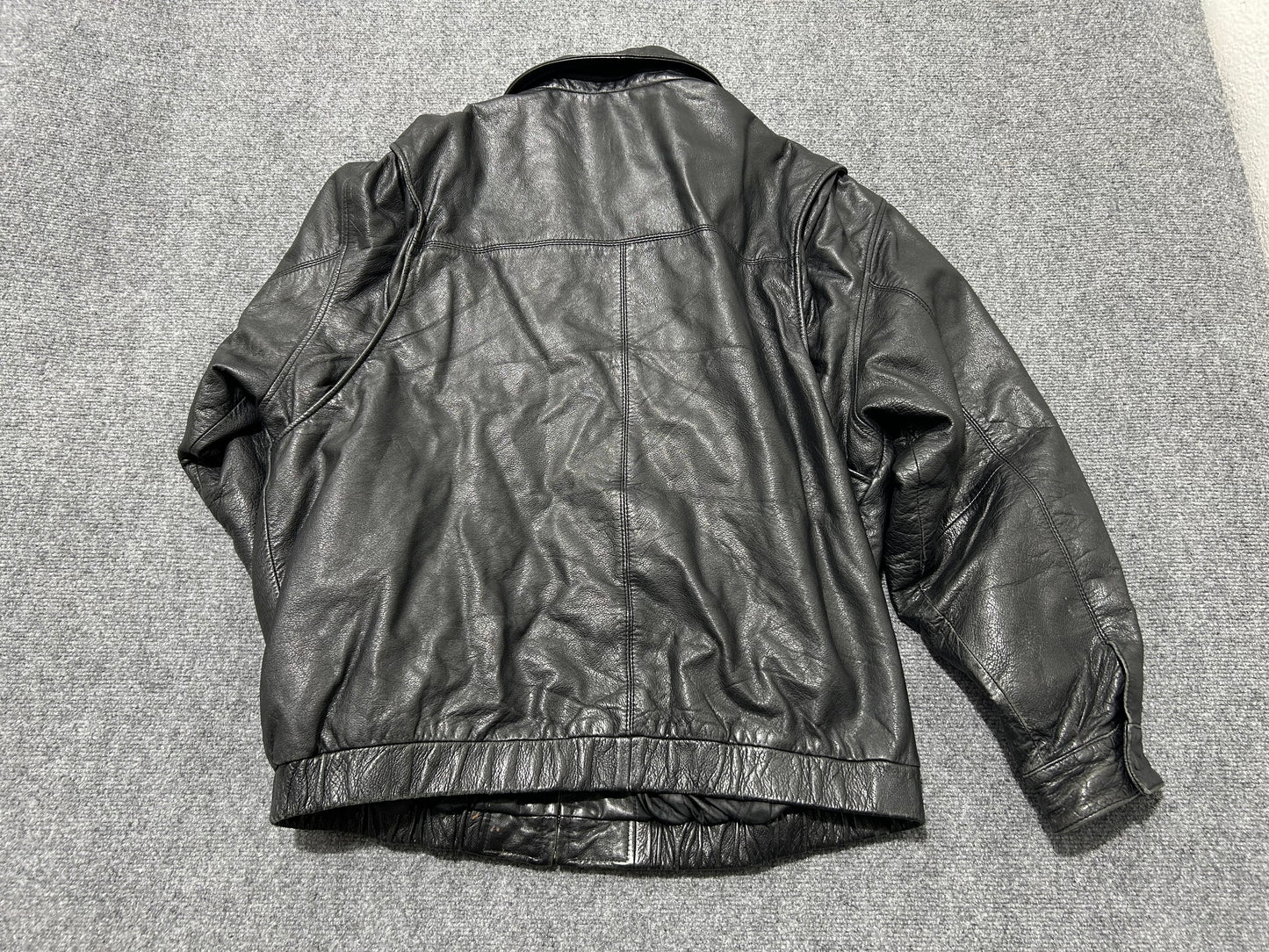 Heavy St Johns Bay Leather Jacket - Black Size XL(con)