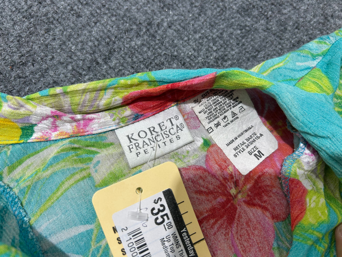 WMNS Floral  Floral Button Up Top - Multi Size Medium