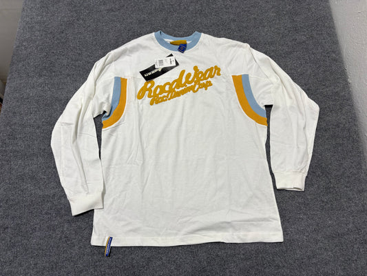 Rocawear Long Sleeve Tee - White/ Blue/ Yellow Size Large