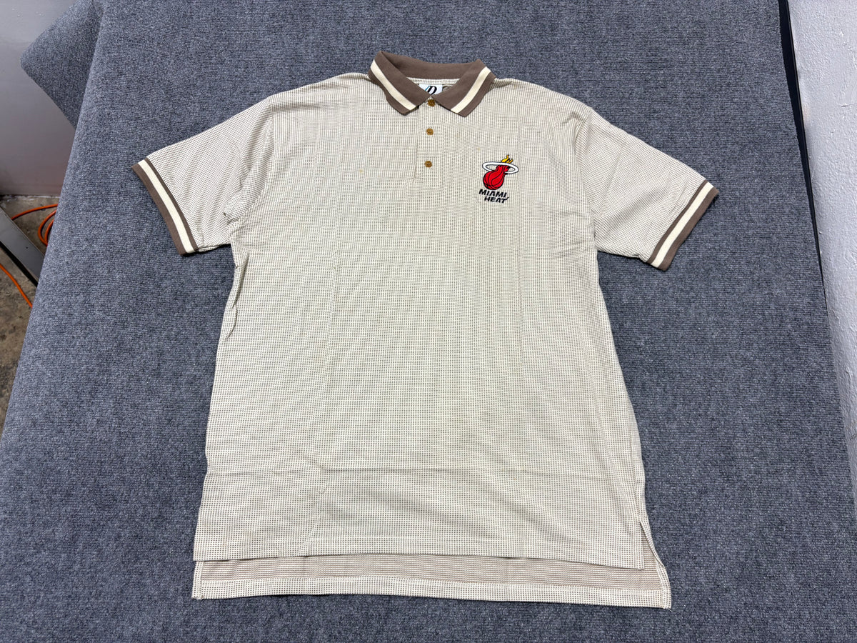 Miami Heat Polo Shirt - Beige Size XL