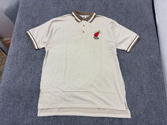Miami Heat Polo Shirt - Beige Size XL