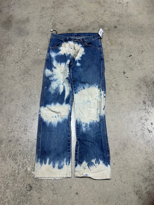 Rustler Bleached Denim Jeans - Blue/Bleach Size 30x30