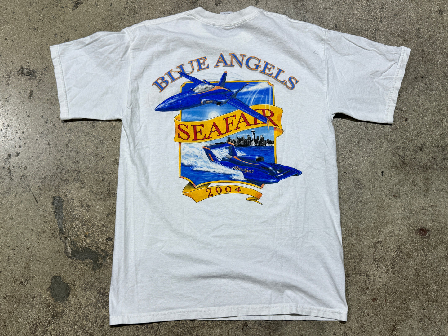 2004 Blue Angels Seafair Tee - White Size Medium