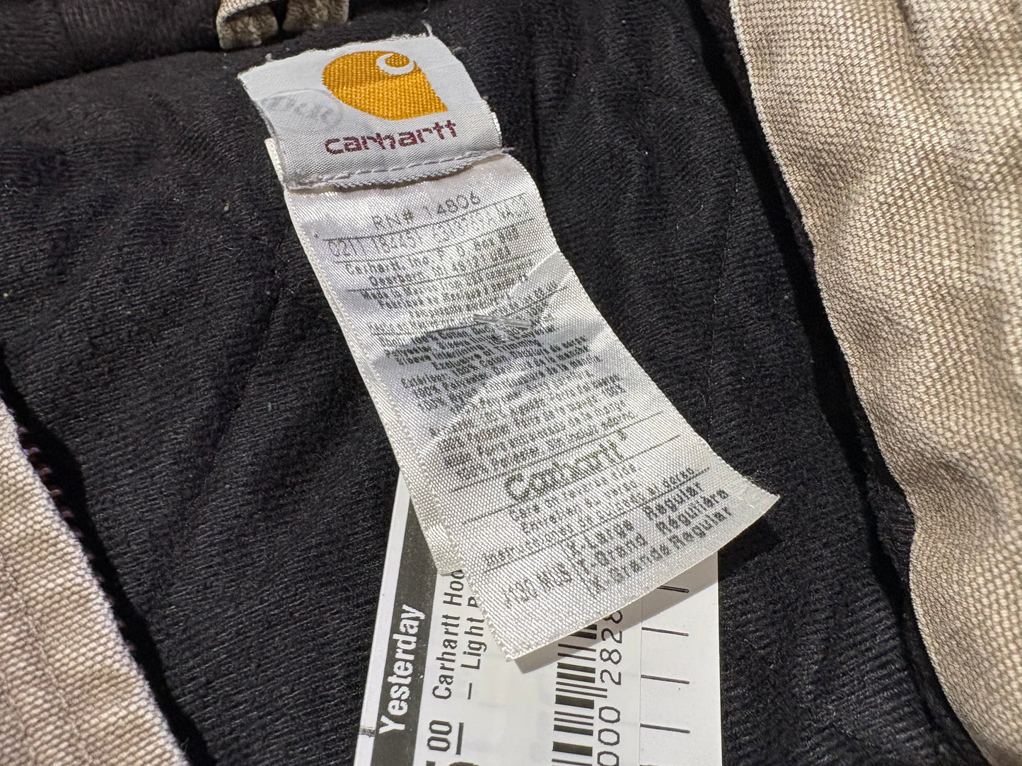 Carhartt Hooded Jacket - Light Brown Size XL