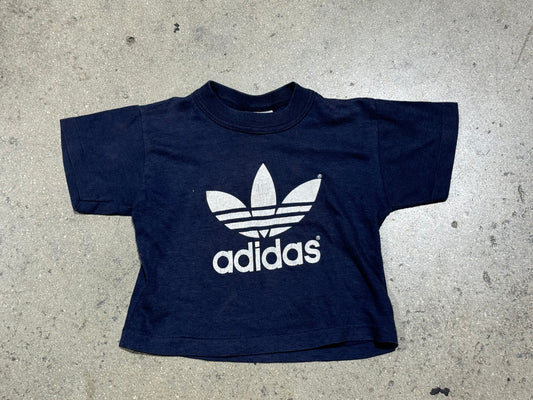 Kids 80s Adidas Tee - Navy Size Small