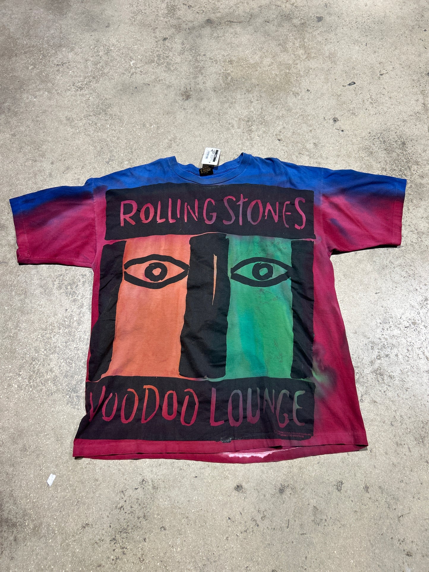 1994 Rolling Stones Voodoo Lounge Tie Dye Tee Size XXL