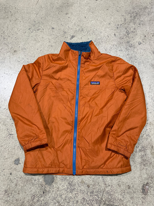 Patagonia Reversible Fleece Jacket - Rust/Blue Size Youth Medium