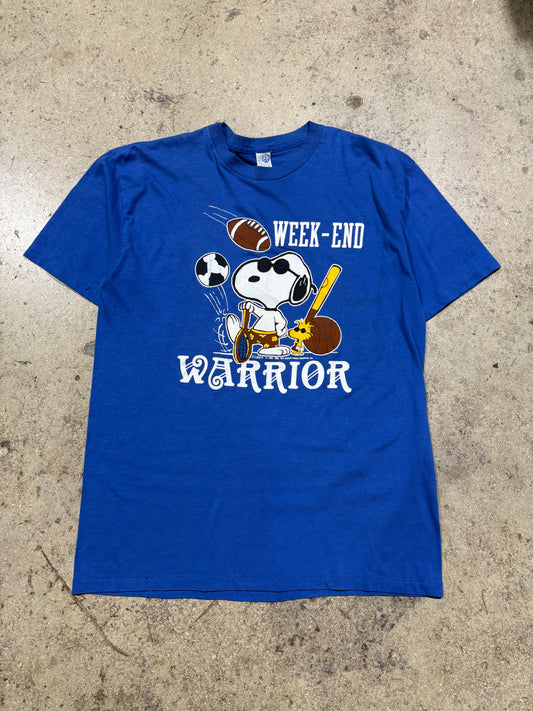 1971 Snoopy & Woodstock Sports Tee - Royal Size XL (22x30.5)
