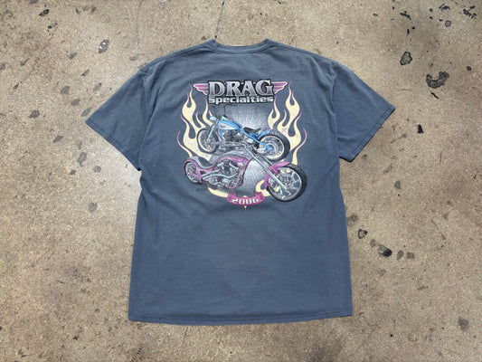2006 Drag Specialties Bike Tee - Faded Blue Size XL
