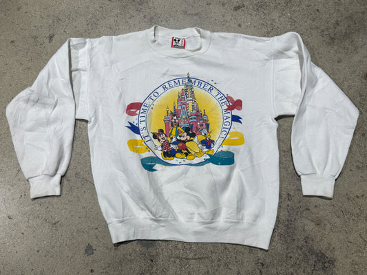 1996 Walt Disney World 25th Anniversary Crewneck - White Size Medium