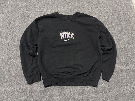 Nike Flame Logo Crewneck - Black Size Small