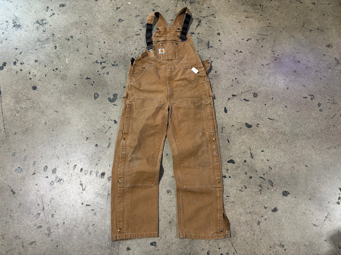 Carhartt Double Knee Overalls - Dark Khaki Size 34